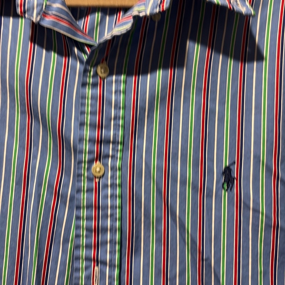 Ralph Lauren Blue and Red Casual Button Down Shirt
